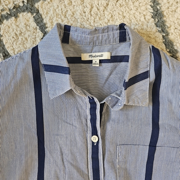 Madewell stripped button down tunic size medium - Picture 4 of 8